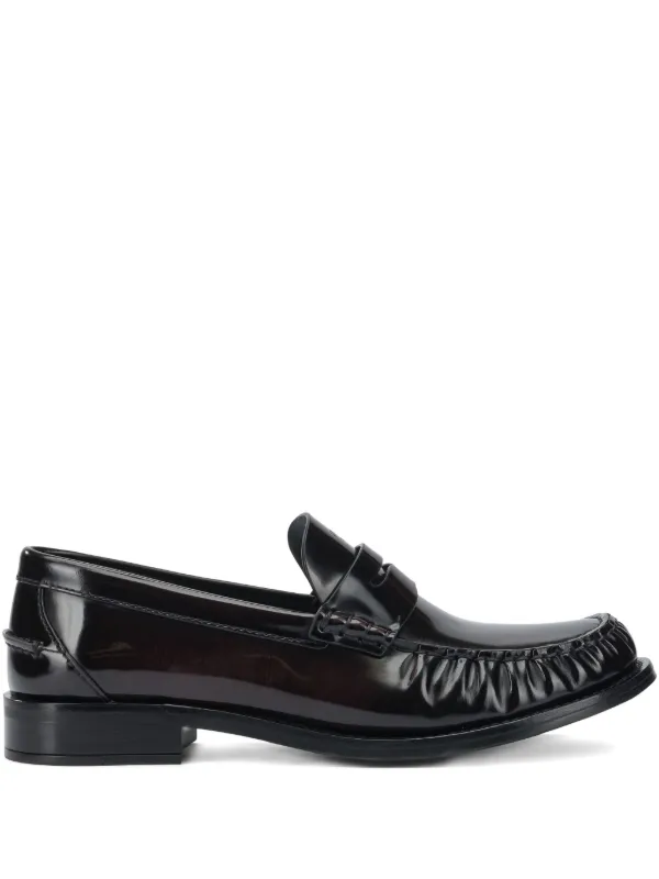 Prada Logo-debossed Loafers in Black