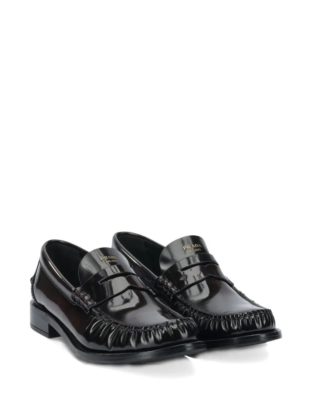 Prada logo-debossed loafers - Zwart