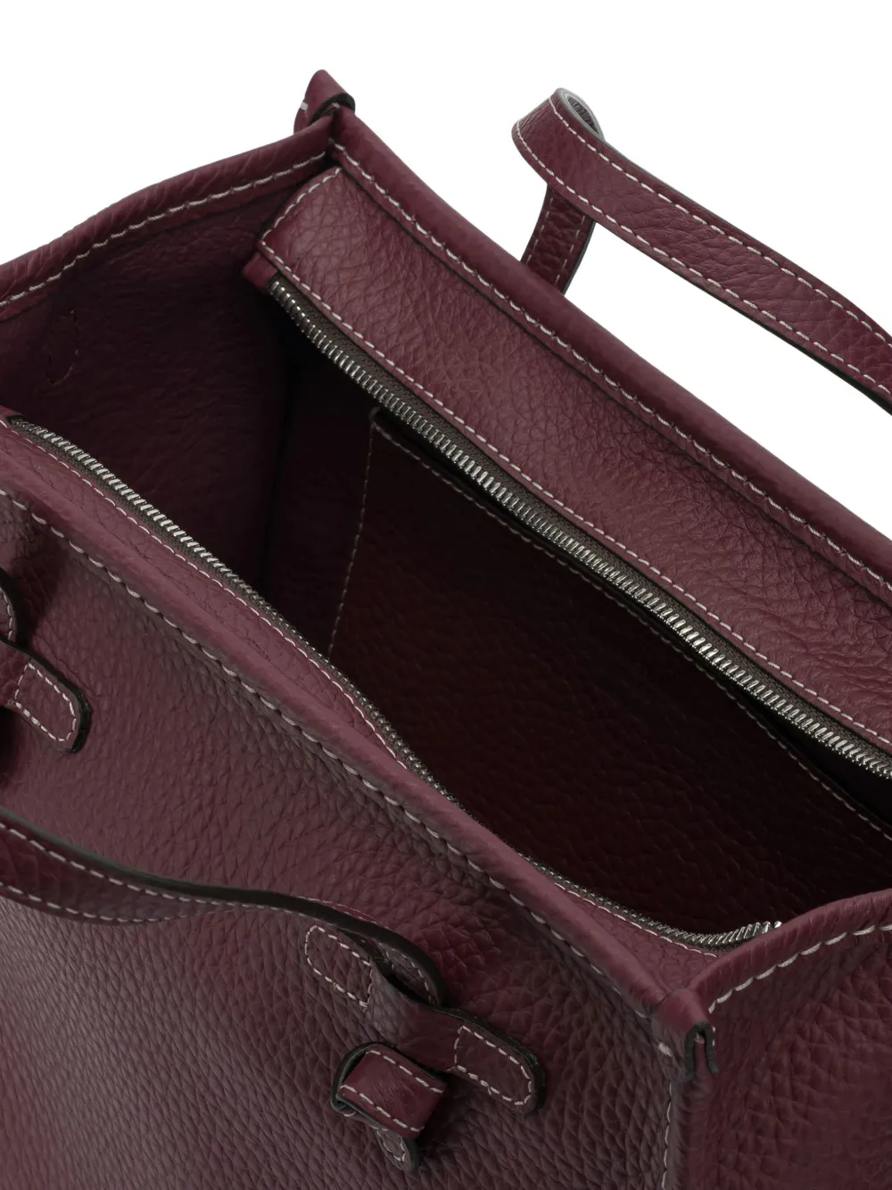 Gianni Chiarini Knot Detail Top Handle Tote Bag In Burgundy