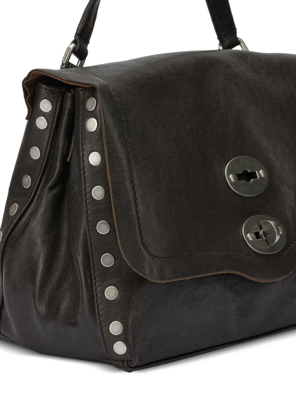 Zanellato Tas met draaislot en studs Bruin