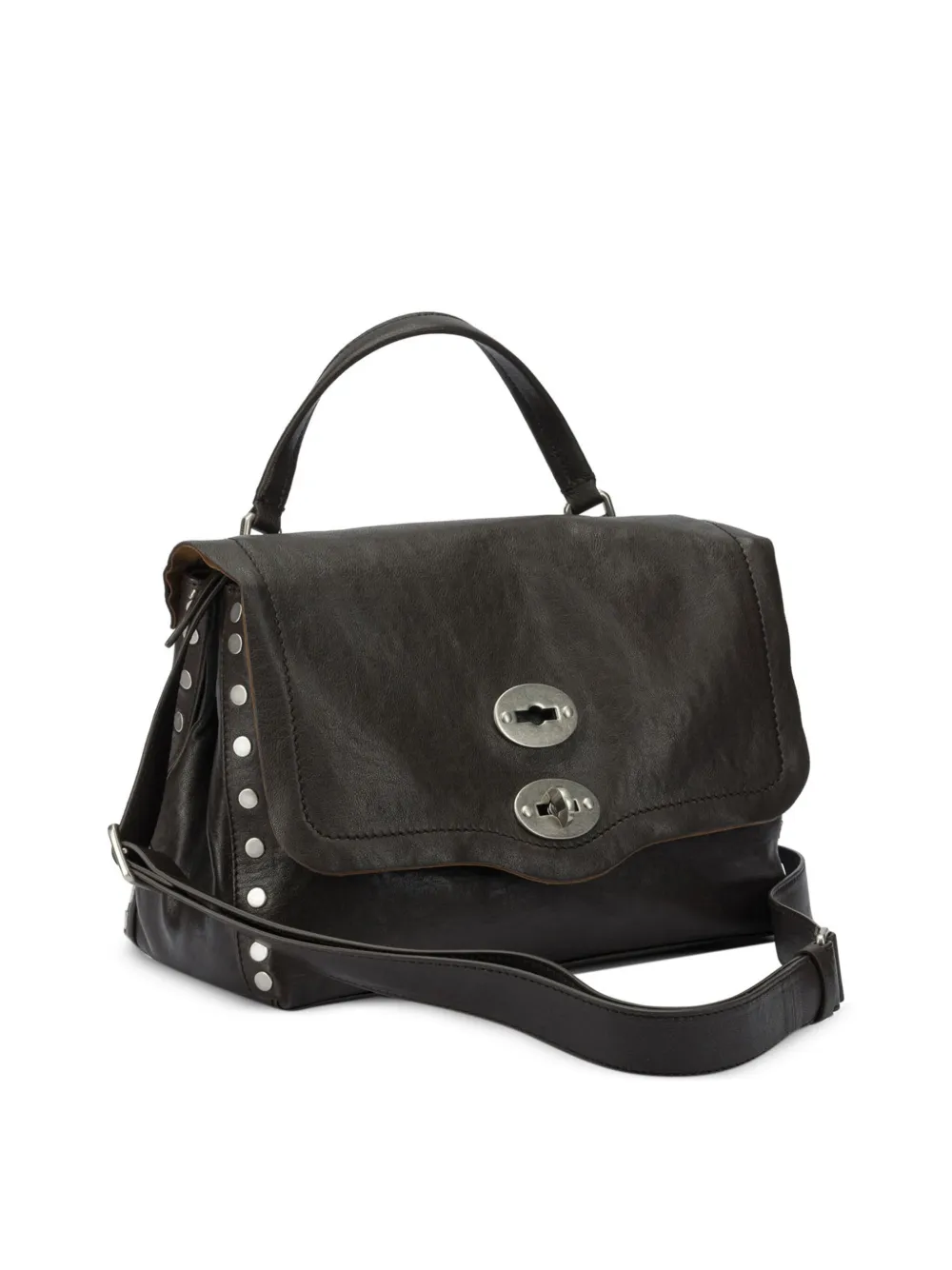 Zanellato Tas met draaislot en studs Bruin