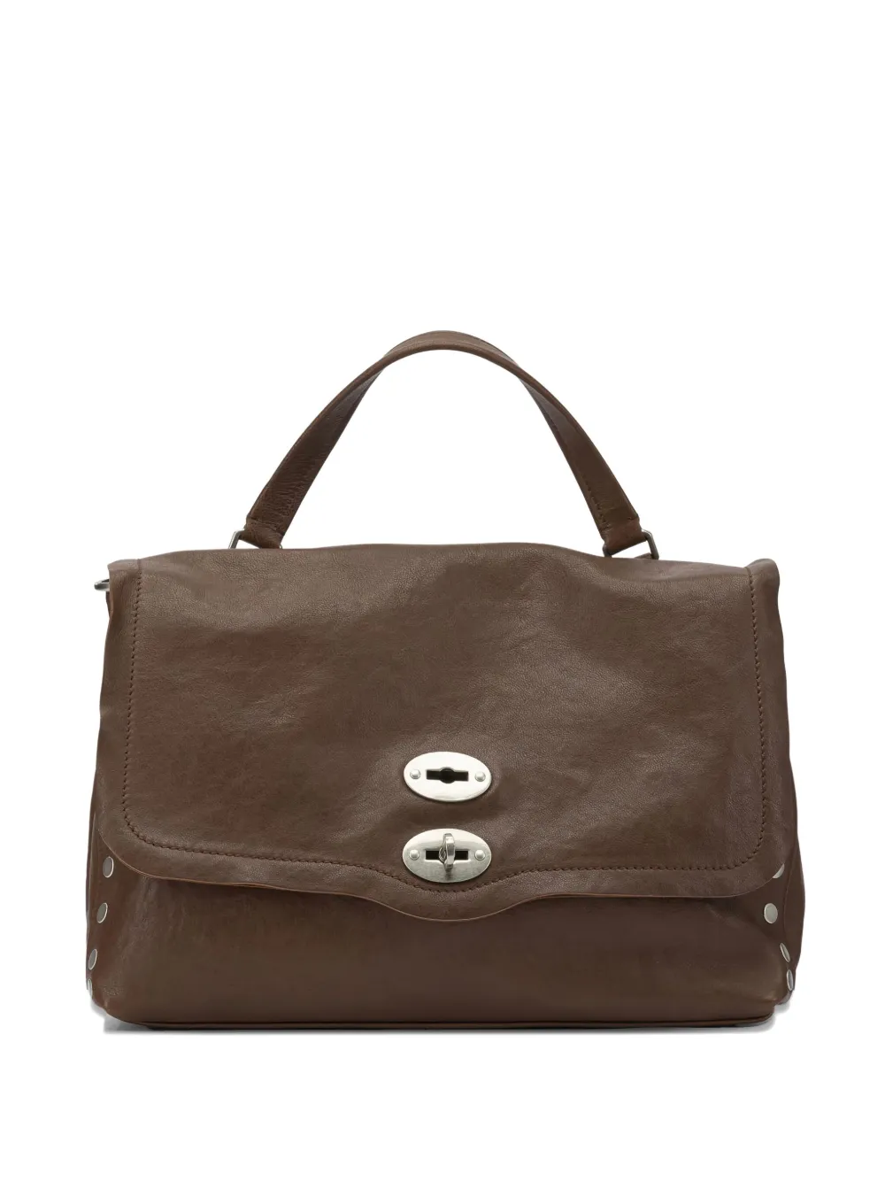 Zanellato Studded-detail Turn-lock Tote Bag In Brown