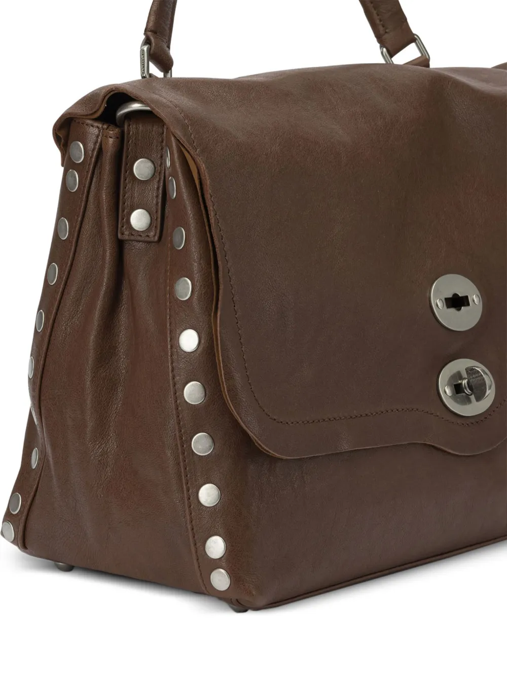 Zanellato Shopper met draaislot en studs Bruin
