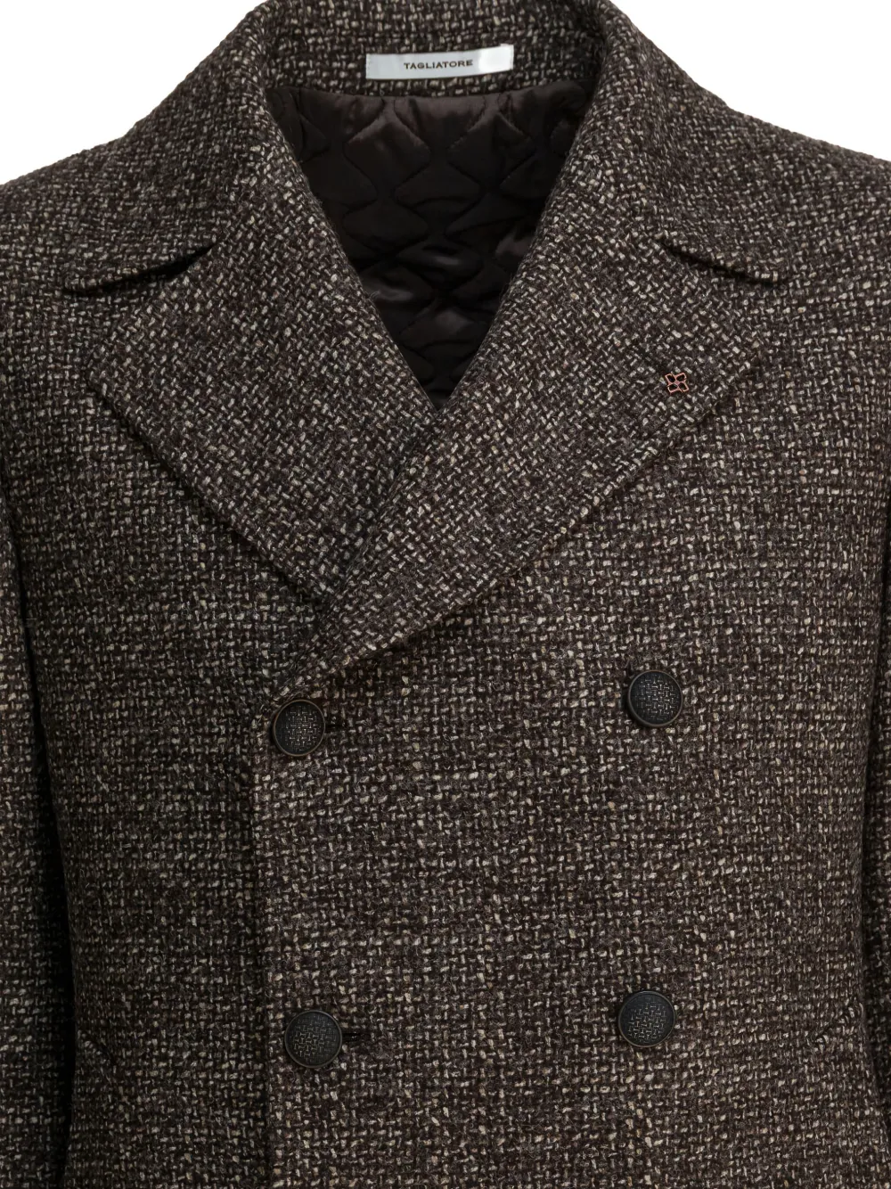Tagliatore Double-breasted Coat In Brown
