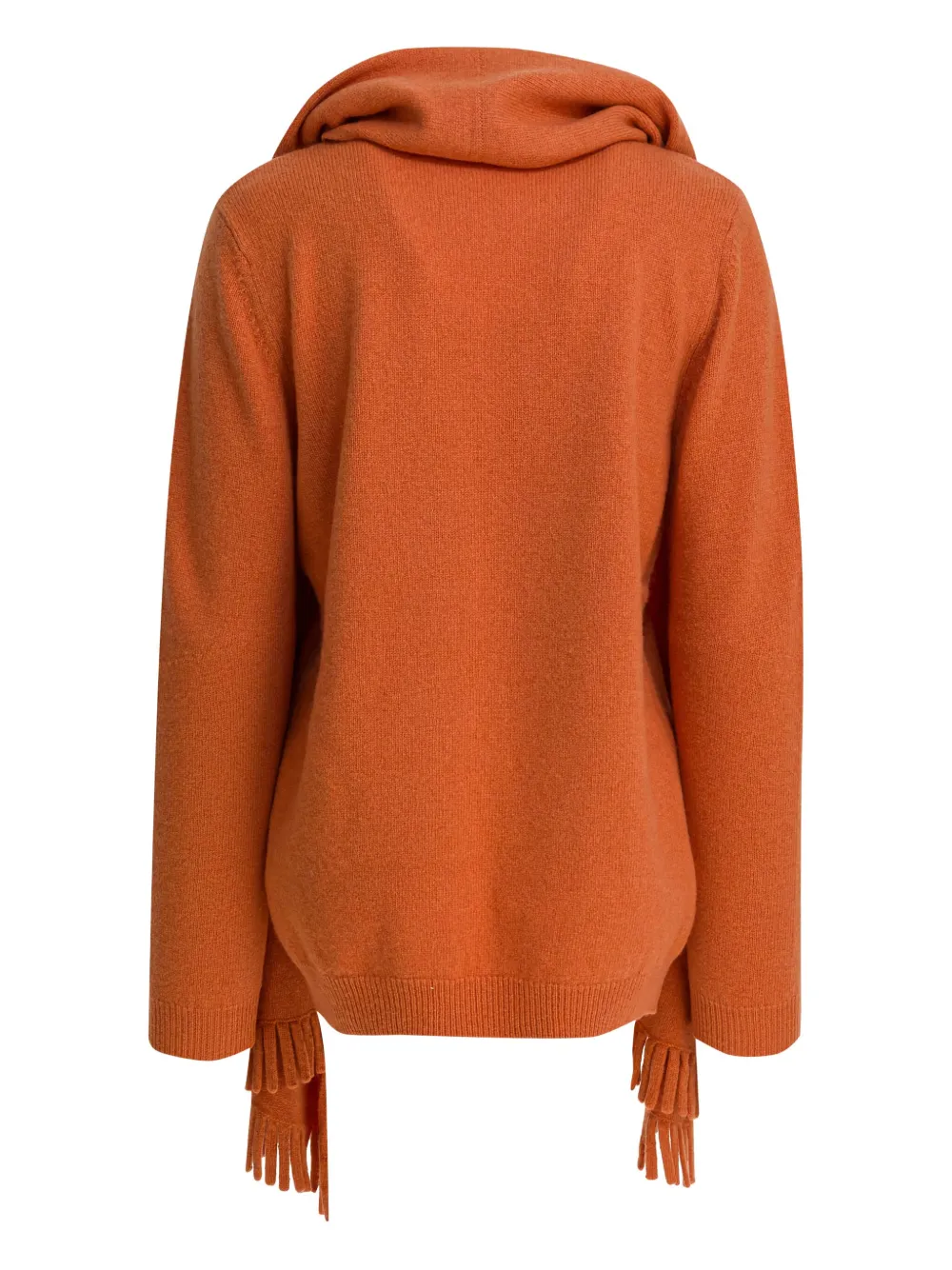 Sandbeige Fringed Scarf Knitwear In Orange