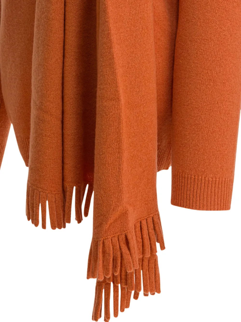 Sandbeige Fringed Scarf Knitwear In Orange