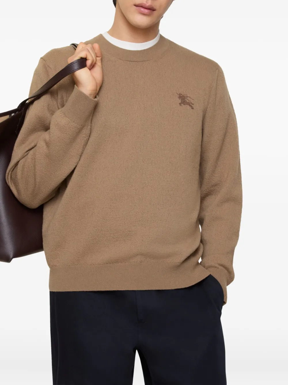 Burberry Trui met geborduurd logo - Bruin