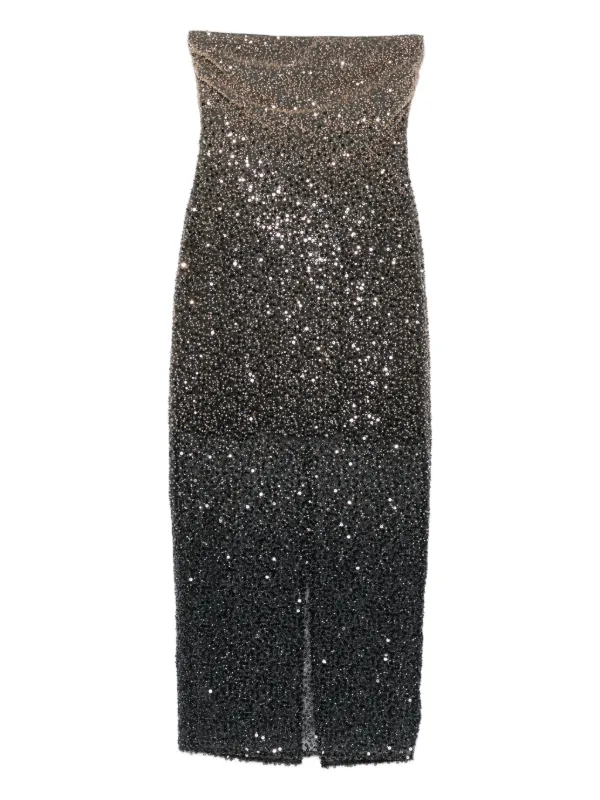 rotate beaded maxi dress Beaded maxi slip dress ROTATE Nero