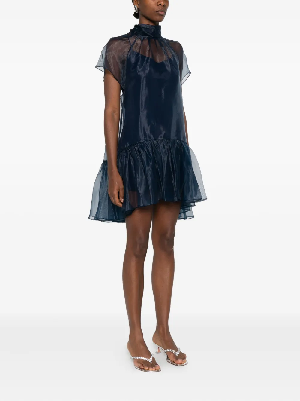 Simkhai Beaux mini-jurk met ruches Blauw