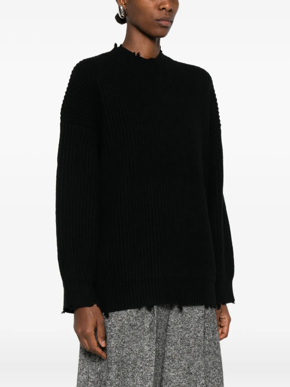 Simkhai Willa Distressed Sweater In Black