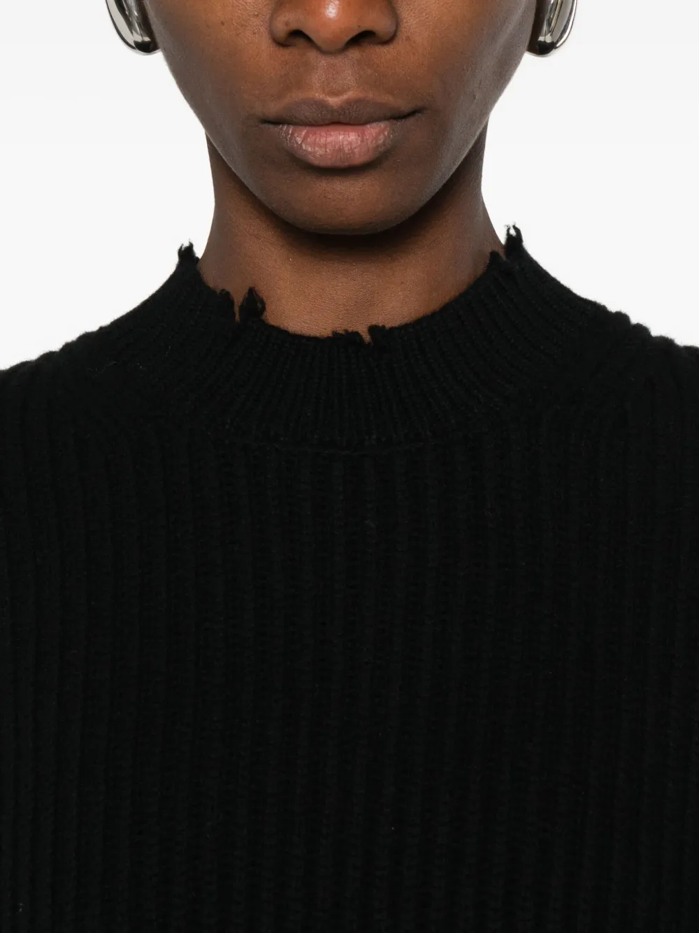 Simkhai Willa Distressed Sweater In Black