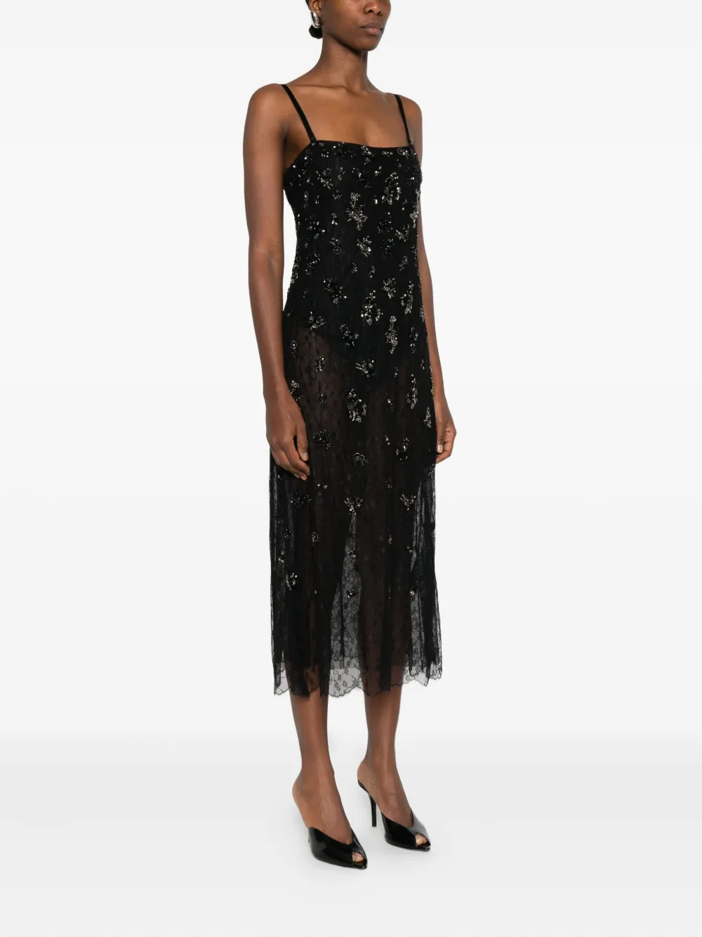 Simkhai Carmela Sequin Embellished Midi Dress In Black