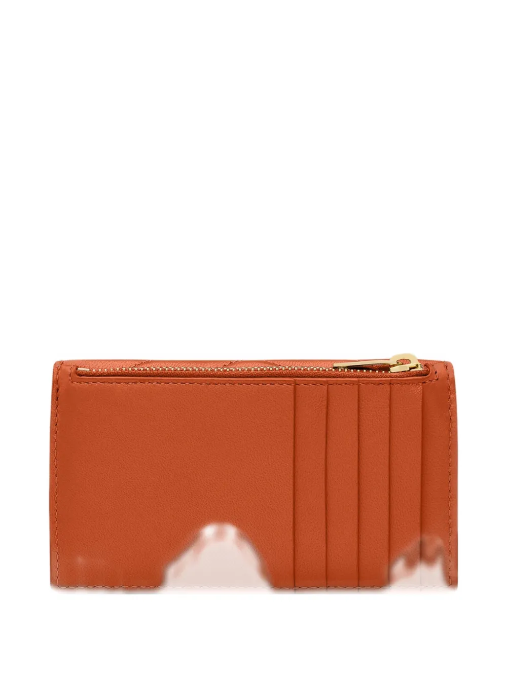 Saint Laurent Chevron Logo Wallet In Orange