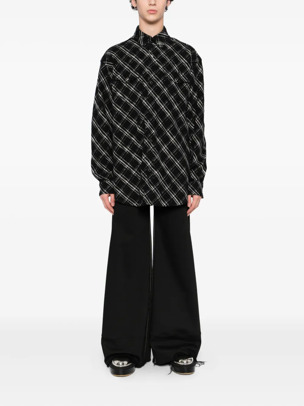 Undercover Geruit overhemd - Zwart
