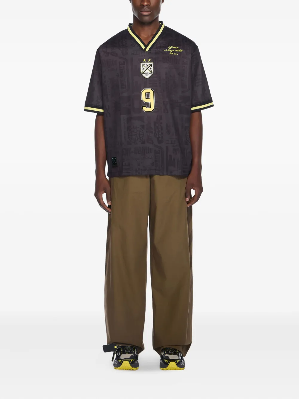 Off-White Multilogo Soccer T-Shirt - Zwart