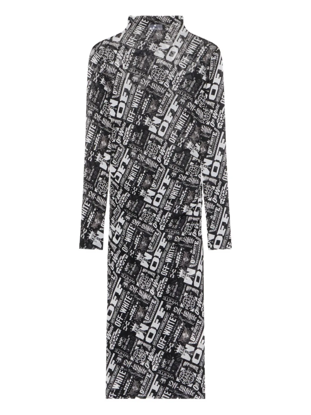 Off-White メッシュ マルチロゴドレス - ブラック