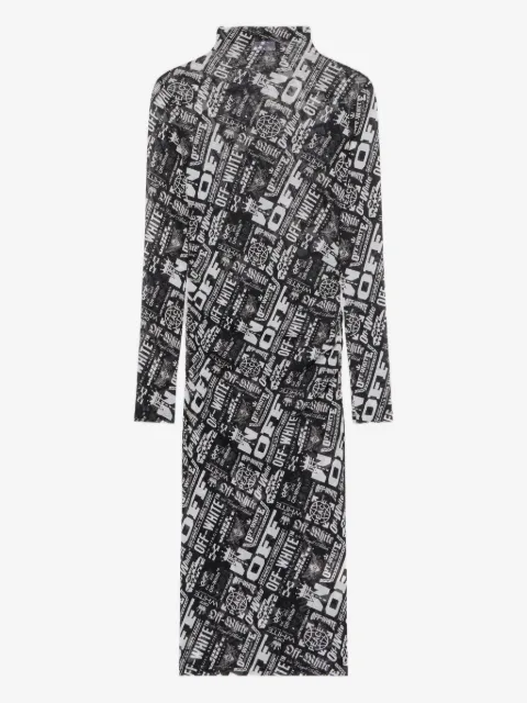 Off-White mesh multilogo dress
