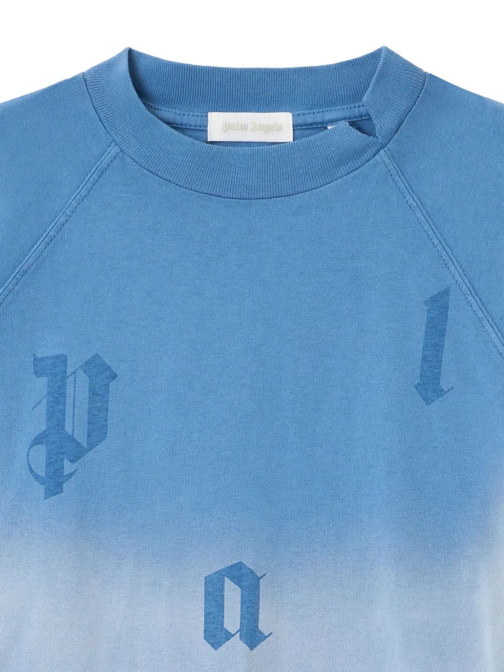 Palm Angels Raglan Sleeve Gradient T-shirt In Blue