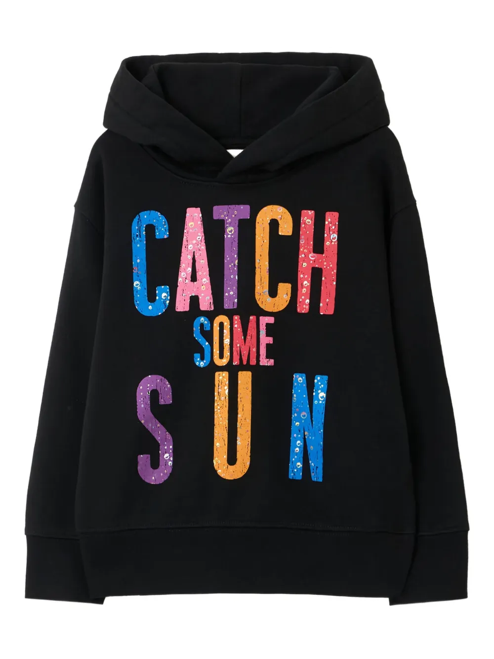 Palm Angels Kids Felpa con stampa e cappuccio - Nero