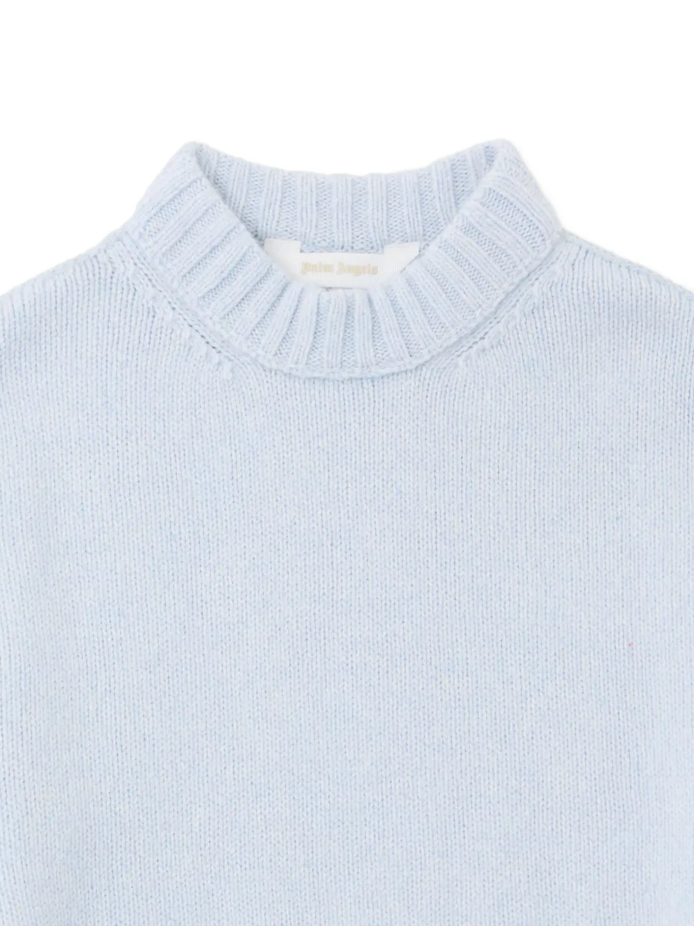 Palm Angels Kids Trui met ronde hals en gewelfd logo Blauw