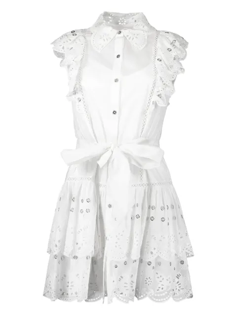 Christy Lynn Tyler ruffled-eyelet mini dress