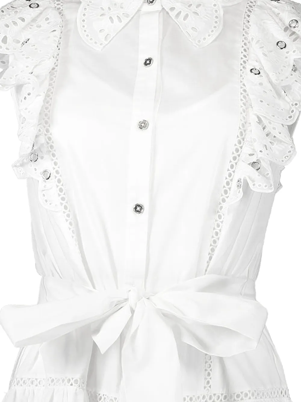 Christy Lynn Tyler mini-jurk met ruches en ringlets Wit
