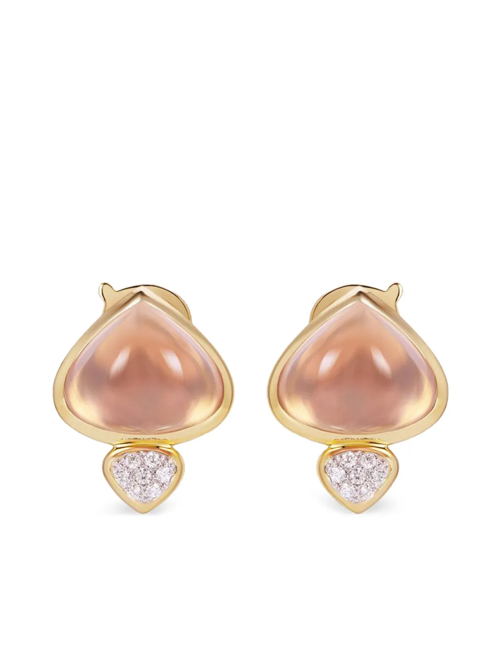 Marina B 18k Yellow Gold Trisolina Quartz And Diamond Earrings In Gold