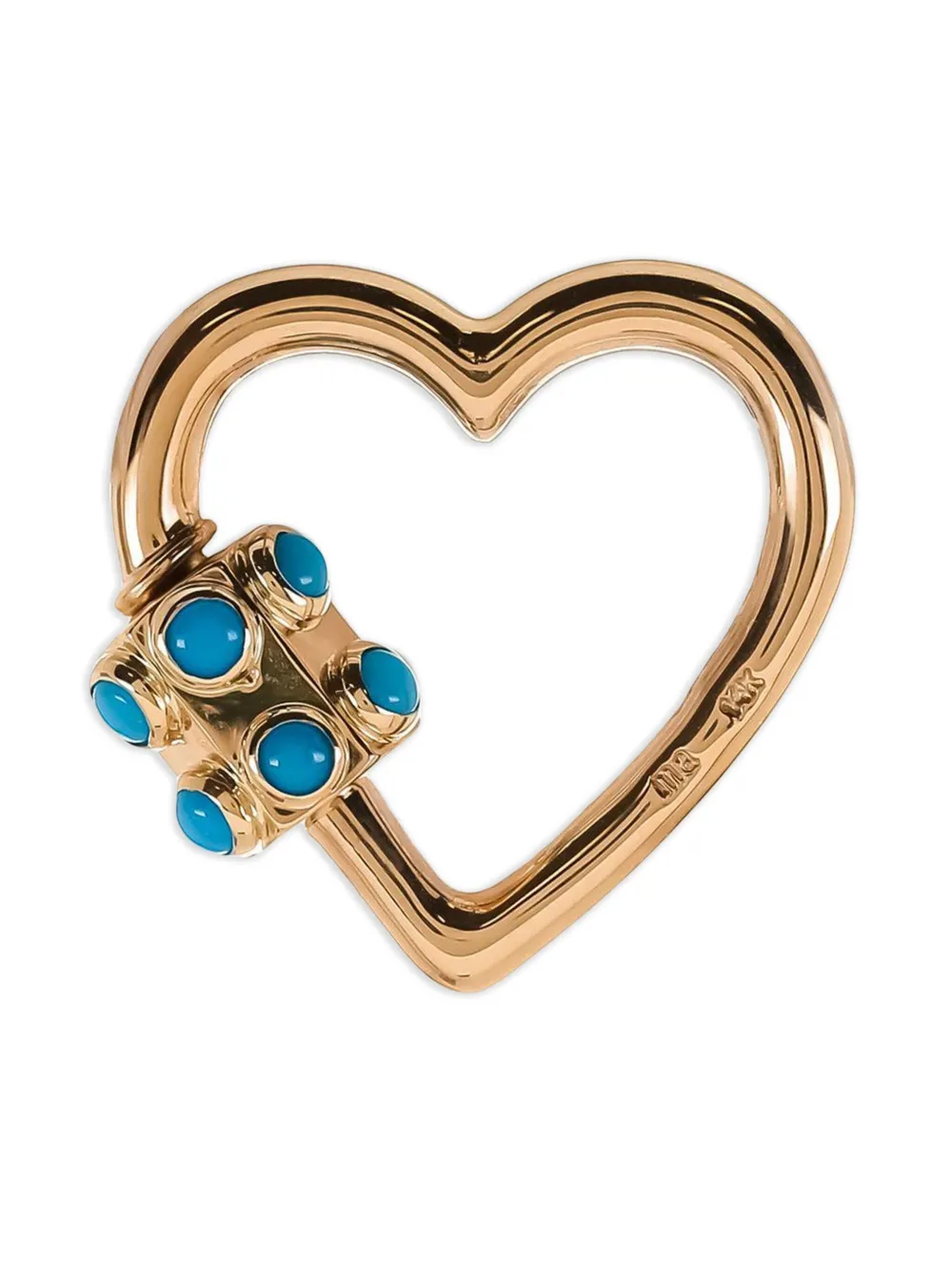 Marla Aaron dije Heart Lock en oro amarillo de 18kt con turquesa | dorado | Image 1