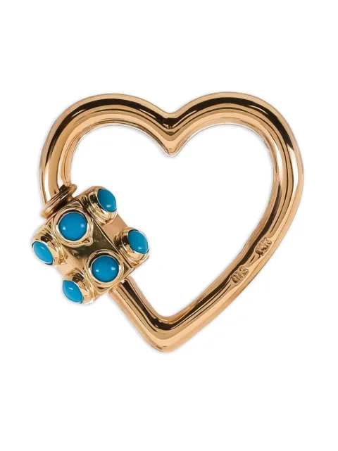 Marla Aaron 14K yellow gold Heart Lock turquoise pendant