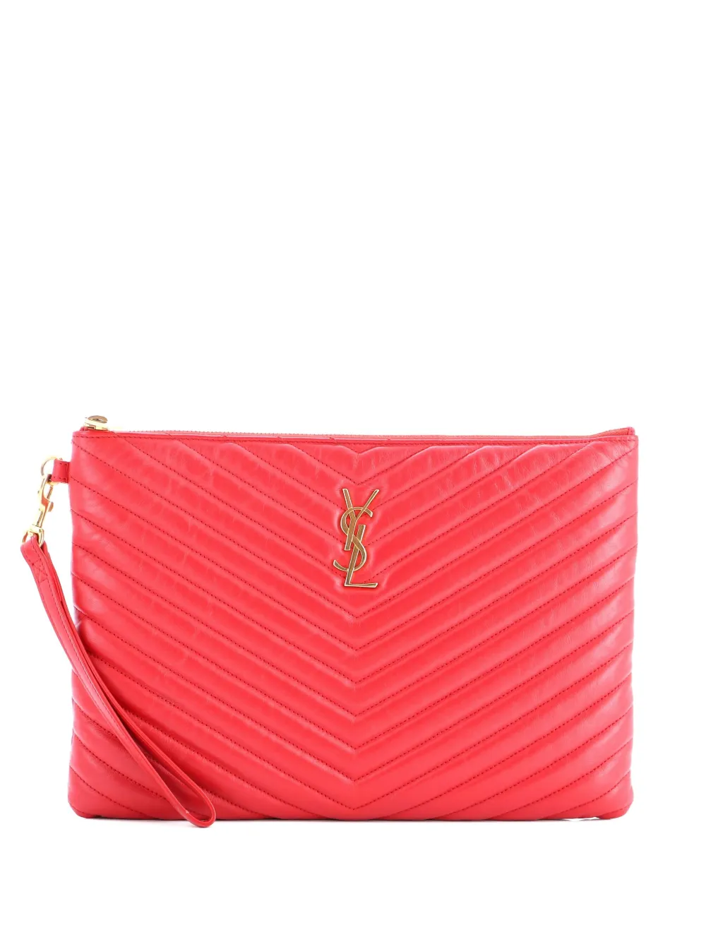 Saint Laurent Pre-Owned Classic Monogram Wristlet Pouch Matelasse