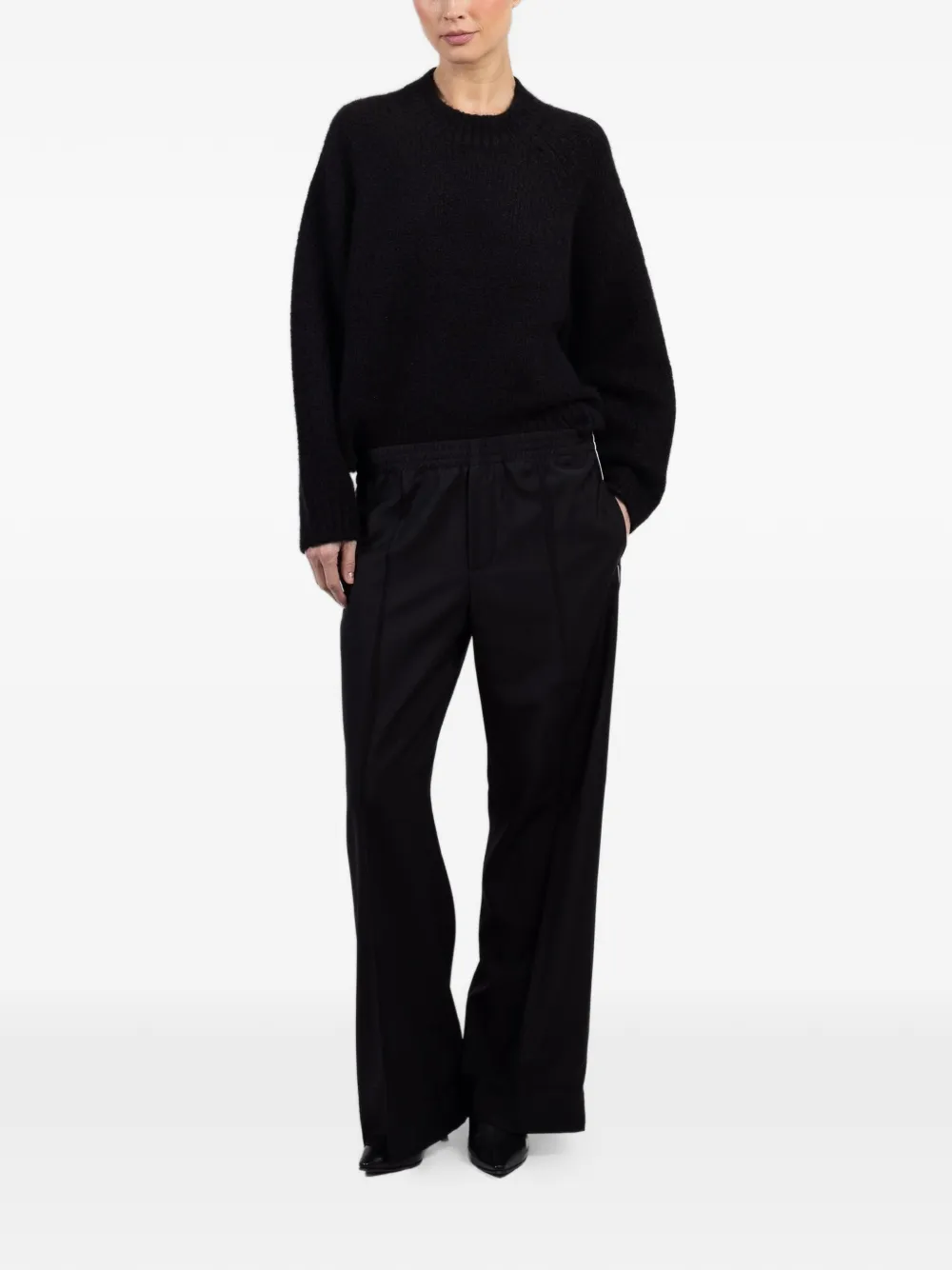 WE-AR4 side-stripe trousers - Zwart