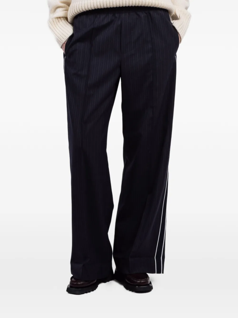 WE-AR4 The Chaplin pinstripe-pattern trousers - Blu