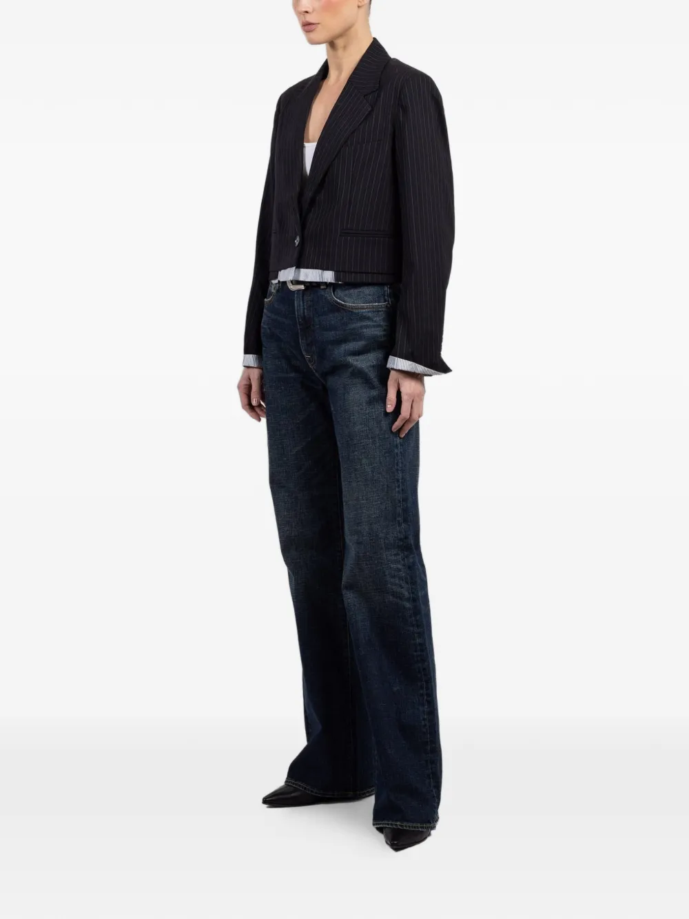  We-ar4 The Cocktail Pinstriped Single-breasted Jacket - Black 