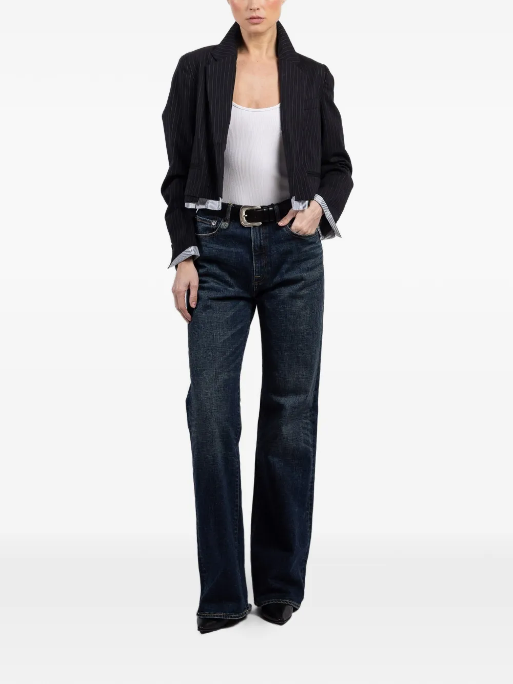  We-ar4 The Cocktail Pinstriped Single-breasted Jacket - Black 