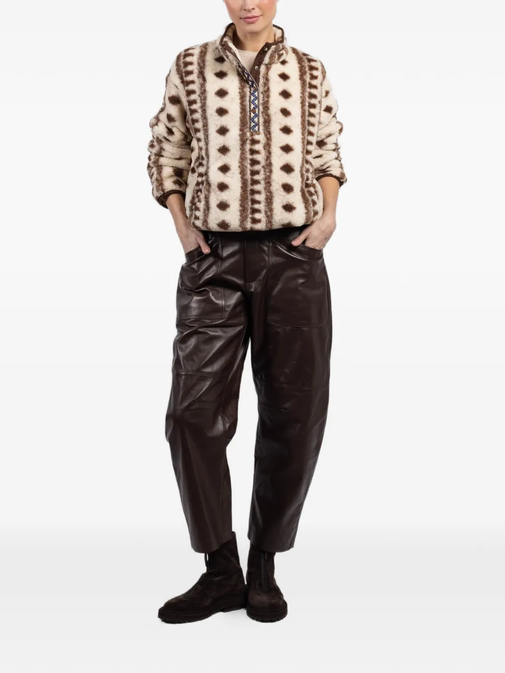  Xirena Geometric-pattern Sweatshirt - Neutrals 