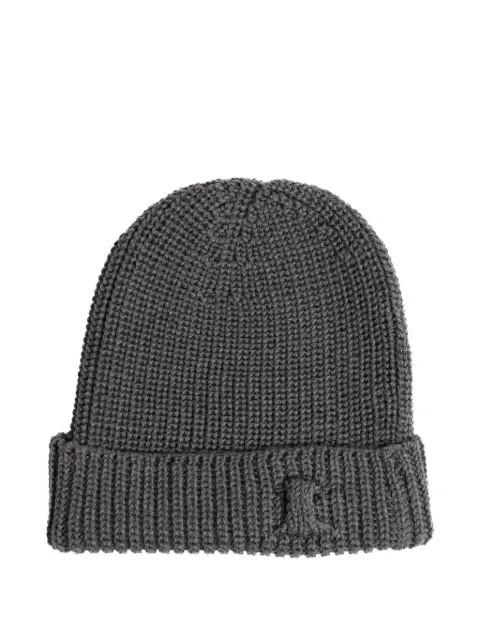 Hannes Roether ribbed turn-up beanie hat