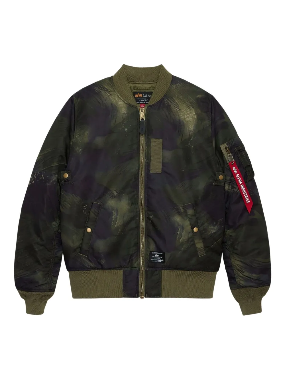 Alpha Industries MA-1 zip camouflage jacket | Green | Image 1