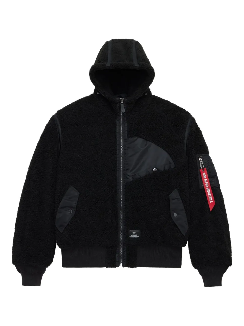 Alpha Industries long-sleeve sherpa onion-quilted jacket | Schwarz | Image 1