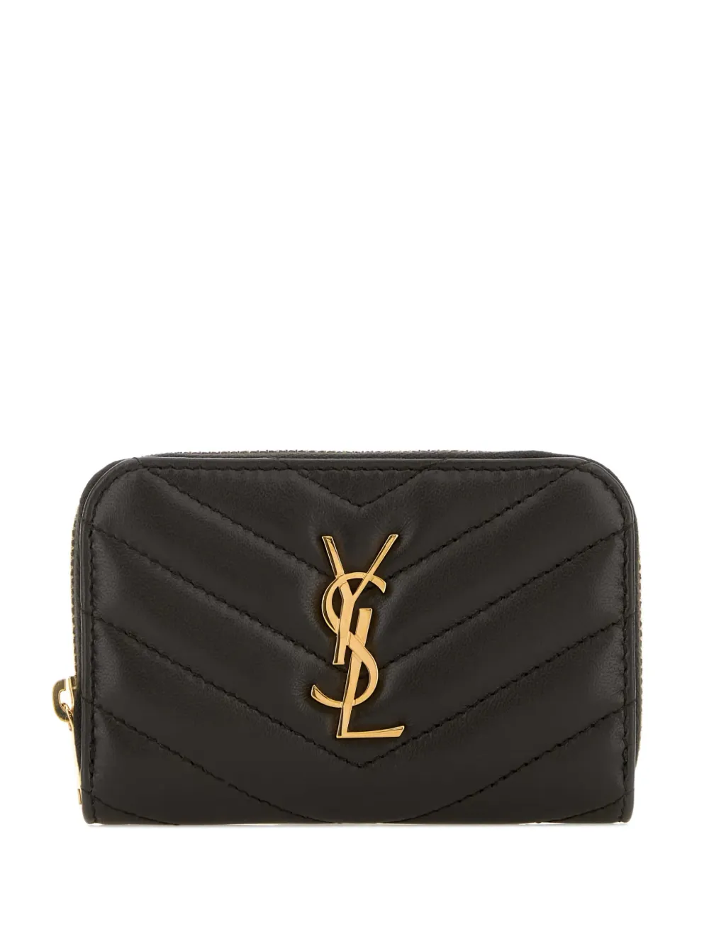 Saint Laurent Portemonnaie mit Cassandre-Schild - Braun