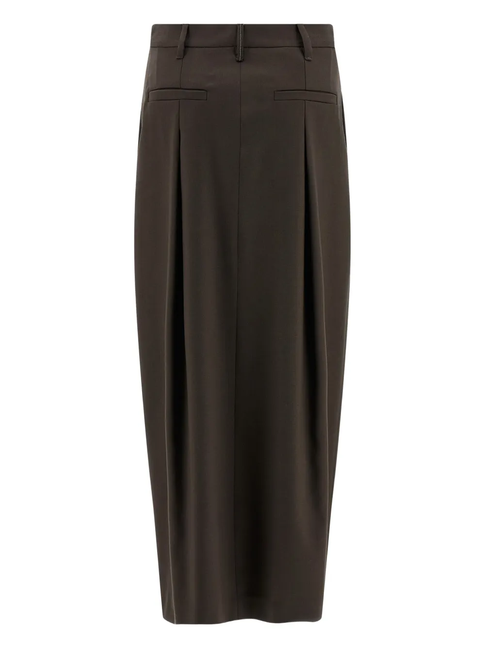Brunello Cucinelli Midi-rok met split aan de voorkant - Bruin