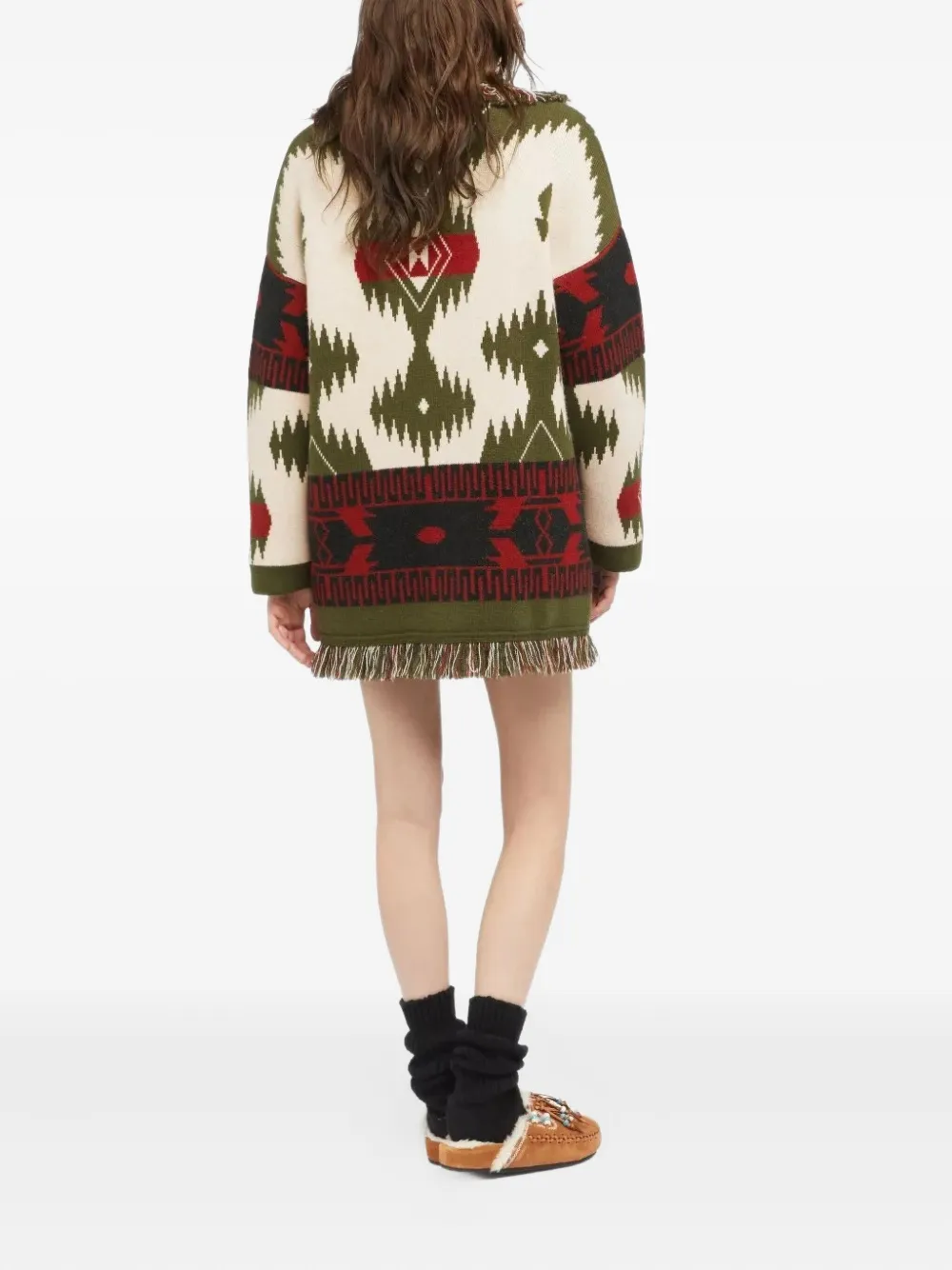 Alanui Fringed Trim Cardigan In Multi