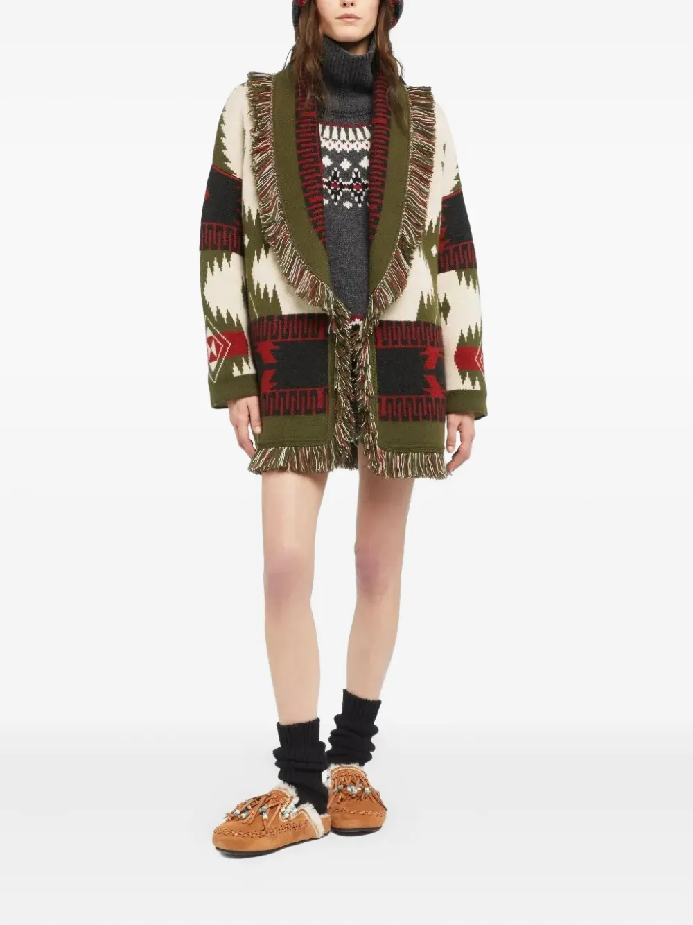 Alanui Fringed Trim Cardigan In Multi