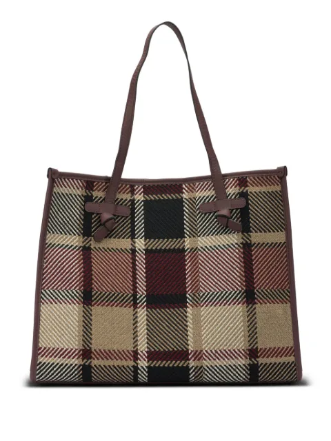 GIANNI CHIARINI plaid knot-pattern shoulder bag