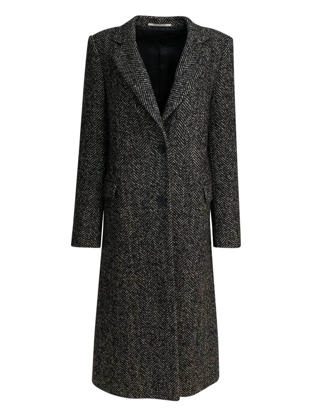 Tagliatore herringbone button coat | Black | Image 1