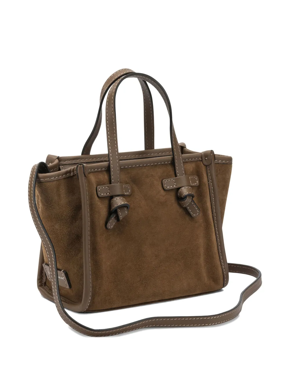 GIANNI CHIARINI Suède shopper met geknoopt detail - Bruin