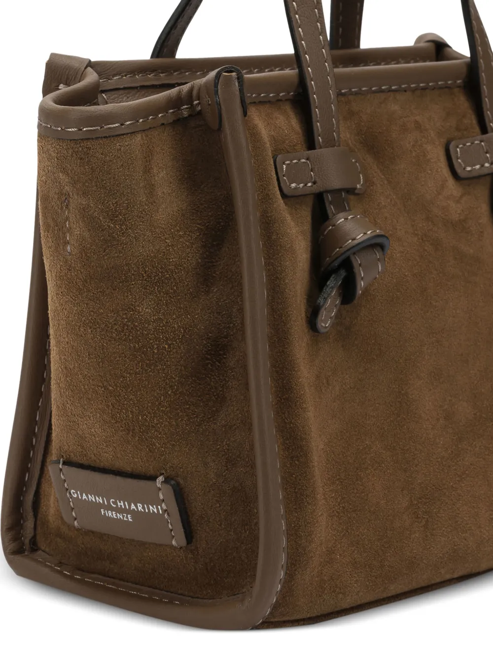 GIANNI CHIARINI Suède shopper met geknoopt detail Bruin