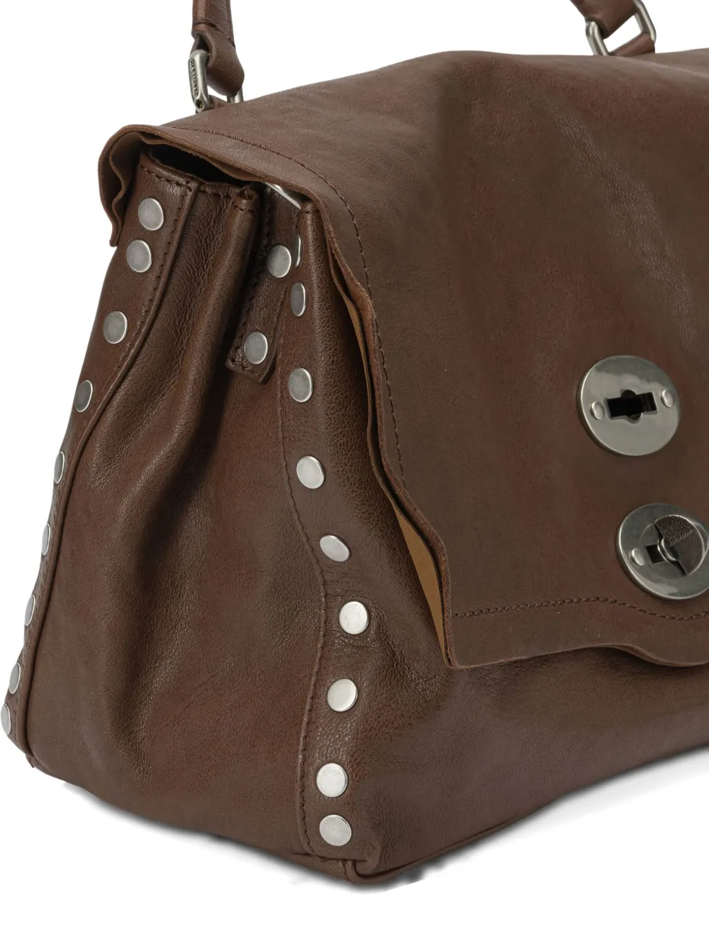 Zanellato Studded-detail Turn-lock Tote Bag In Brown