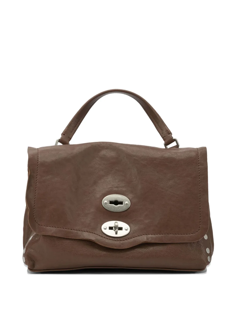 Zanellato Studded-detail Turn-lock Tote Bag In Brown