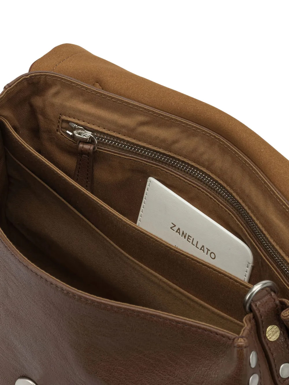 Zanellato Studded-detail Turn-lock Tote Bag In Brown