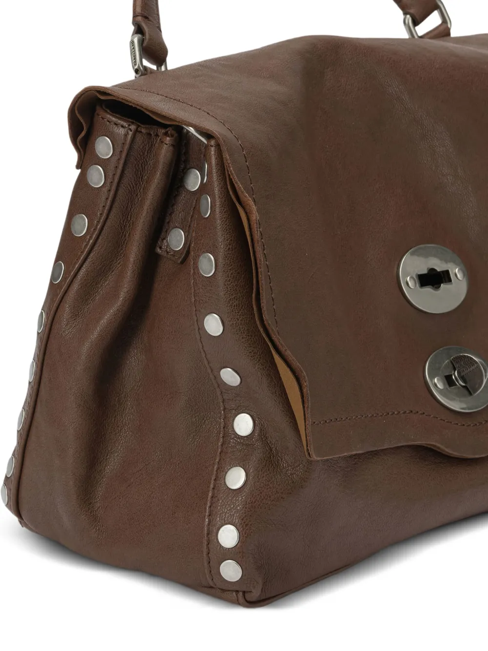 Zanellato Shopper met draaislot en studs Bruin